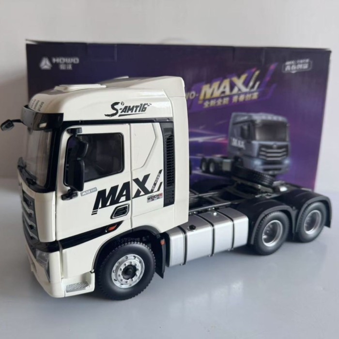 สต็อกพร้อม 1: 24 China Heavy Car Model MAX Howard Alloy Tractor Truck HOWO Trailer Simulation Model