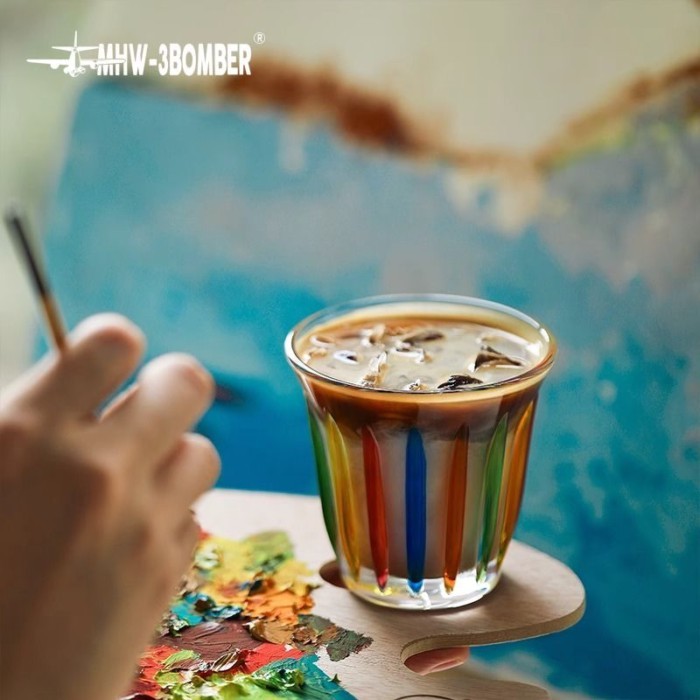 MHW-3BOMBER Bomber Glass Wright ชุดมือวาดถ้วยกาแฟสกปรกถ้วยสีขาวออสเตรเลียถ้วยลาเต้