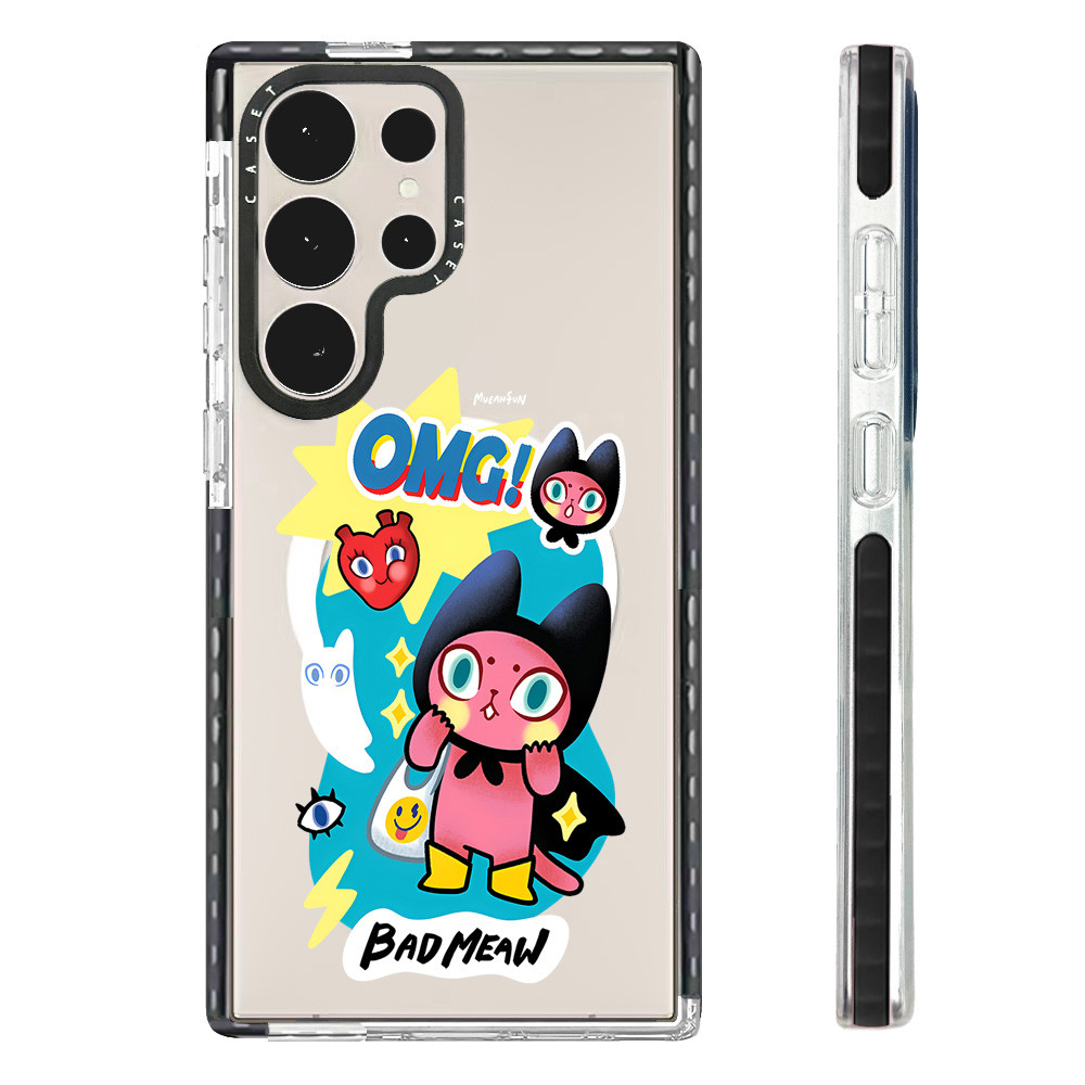 สีไร้สายชาร์จแม่เหล็กสําหรับ Galaxy S23ULTRA S24ULTRA S25 Badmeaw Oh Wow! สติ๊กเกอร์ ก55 ก56 ซิลิโคน