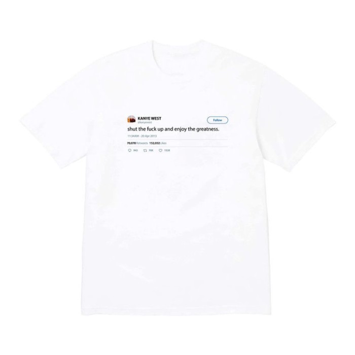 เสื้อยืดแขนสั้นสไตล์ Kanye West Inspired