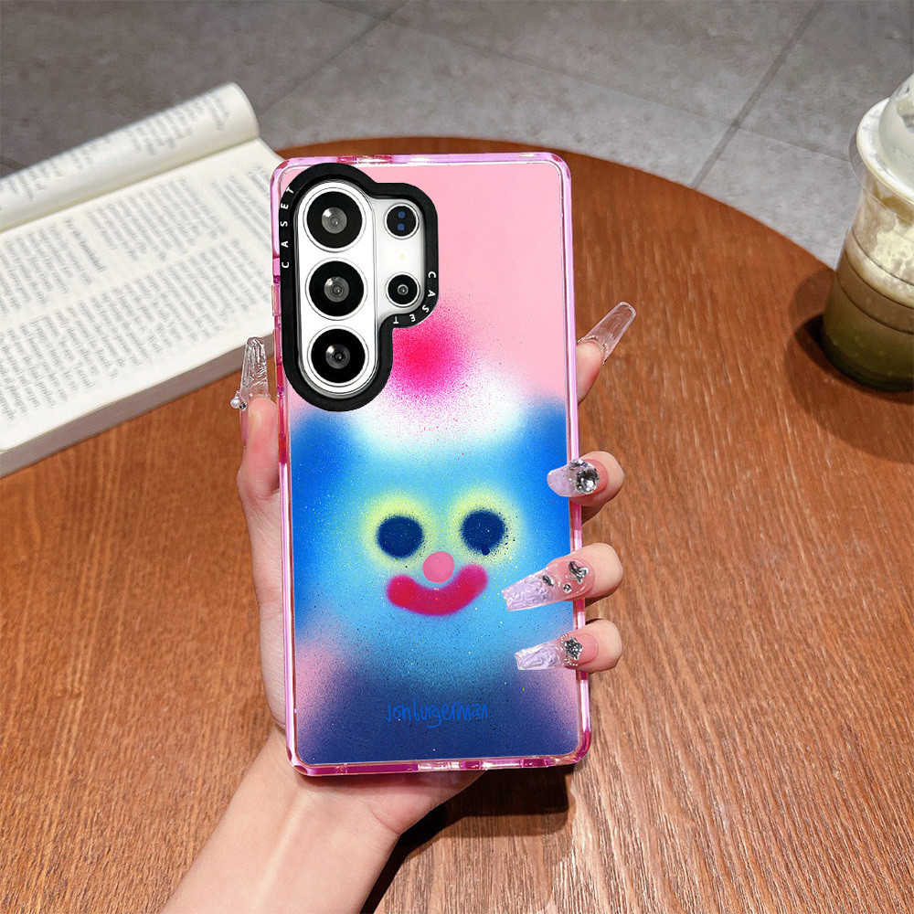 น่ารักสีฟ้าหมีน้อยนุ่มขนม Graffiti สําหรับ Galaxy S24FE S25FE S23ULTRA S24ULTRA S25ULTRA S26ULTRA ฝา