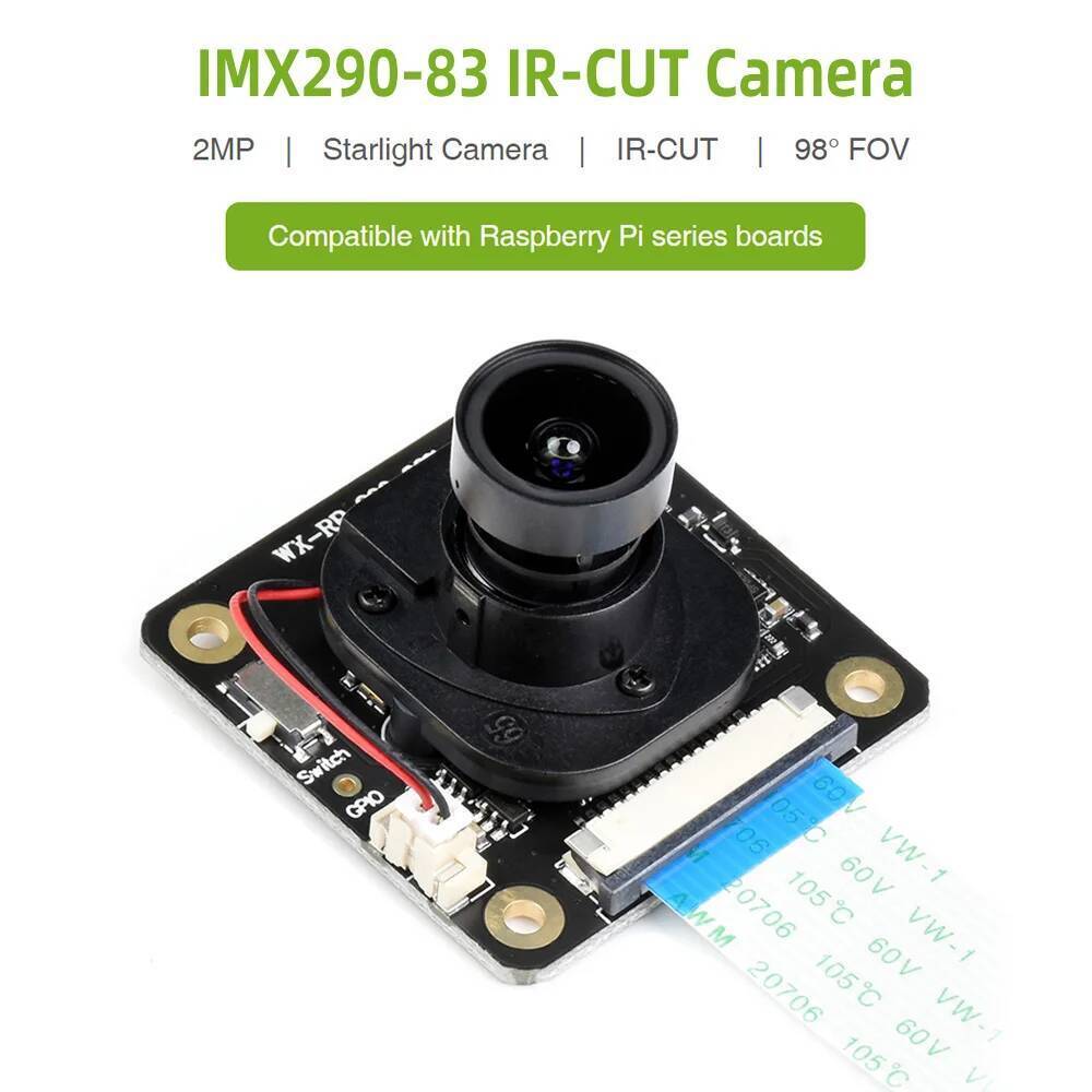 Raspberry Pi IMX290-83 IR-CUT กล้องอุตสาหกรรม Starlight กล้องเซ็นเซอร์ Fixed-Focus 2MP สําหรับ Raspb