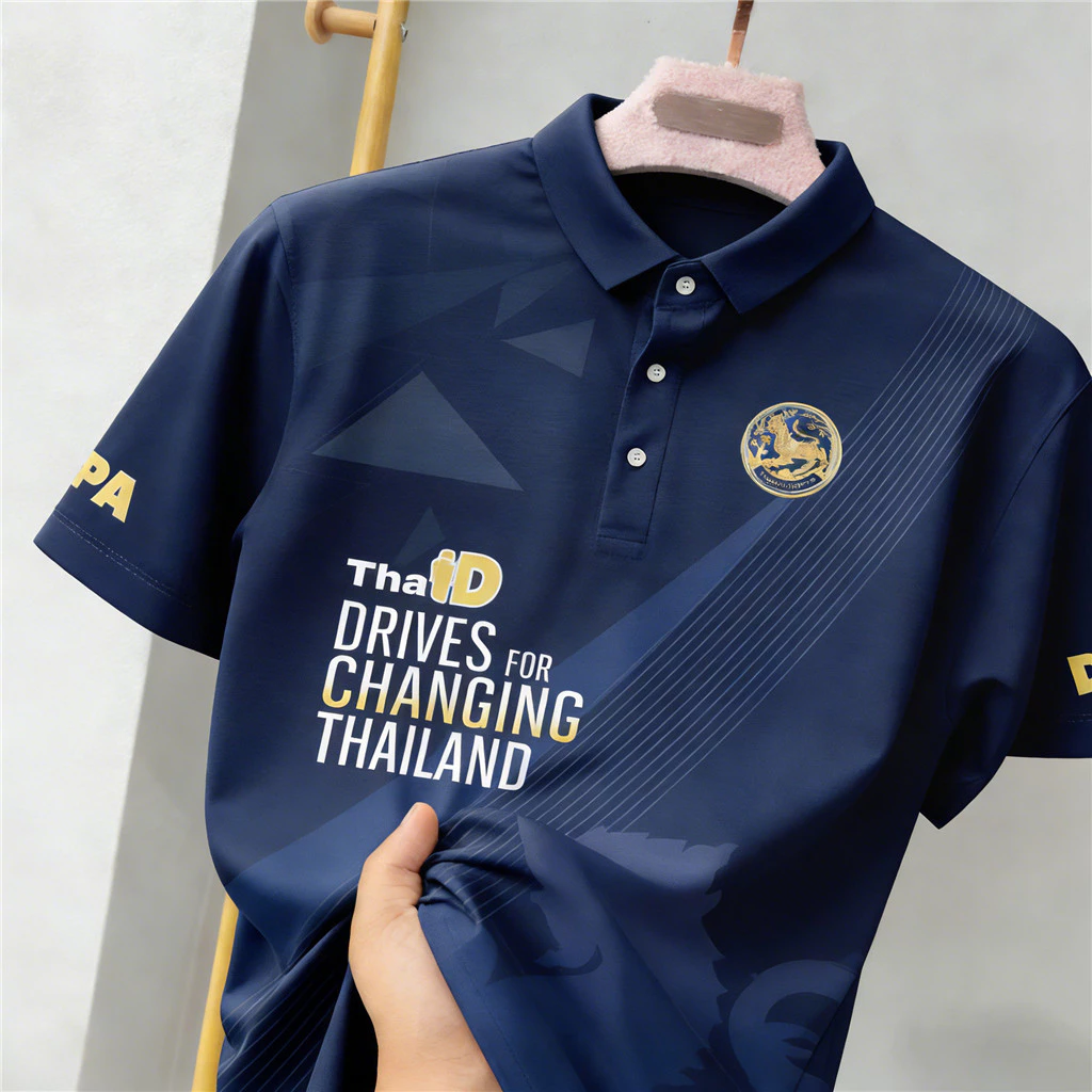 เสื้อกรมการ ปกครอง สี ดำ โลโก้ปกครอง เนื้อผ้าสบายแห้งเร็วและระบายอากาศ ไซส์ชาย เหมาะสำหรับทั้งชายและหญิง