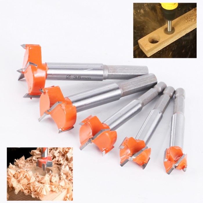 15-60mm Carbide Tipped Forstner Bit Set Boring Hole Saw Cutter Woodworking Drill Bits Set for Wood