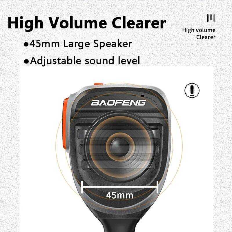 ▥  Walkie Talkie ลําโพงไมโครโฟนกันน้ํา PTT Mic สําหรับ Uv-5R Uv-16 Uv-13 Uv-21 Uv17 Two