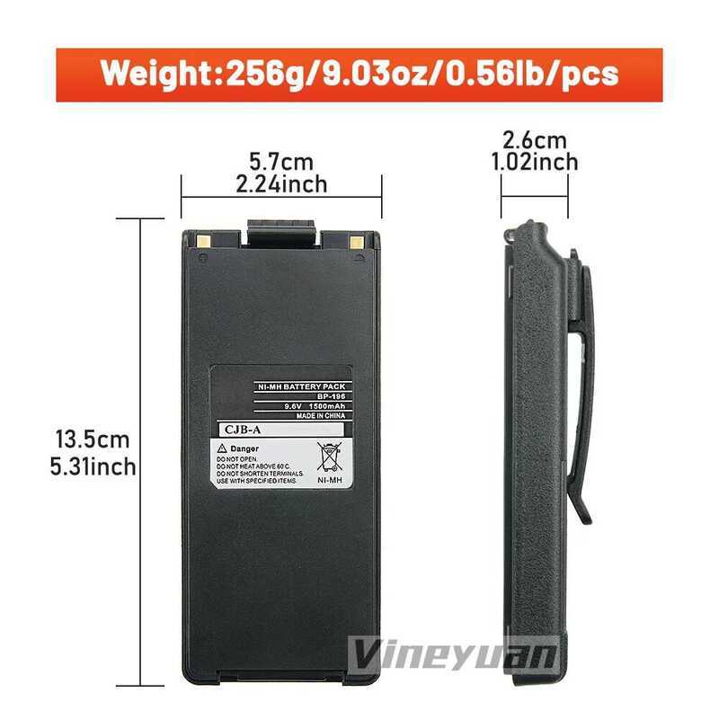 ▥ Bp-196 1500Mah แบตเตอรี่ Ni-Mh สําหรับ ICOM Ic-A4 Ic-A4c Ic-F4 Ic-F3s Ic-T2a Ic-40S Ic-T2e Ic
