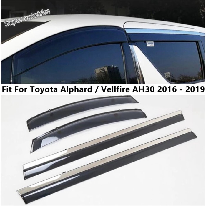 Car Window Visors Awnings Wind Rain Deflector Visor Guard Protection Accessories For Toyota Alphard