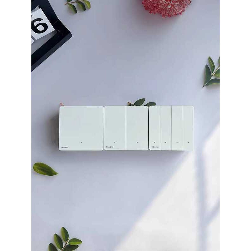 Siemens Ruizhi สวิตช์สีขาวพราวพร้อมไฟ led 16A พลังงานสูงหนึ่งสองสามสี่เปิดควบคุมคู่ Quadruple 4 เปิด