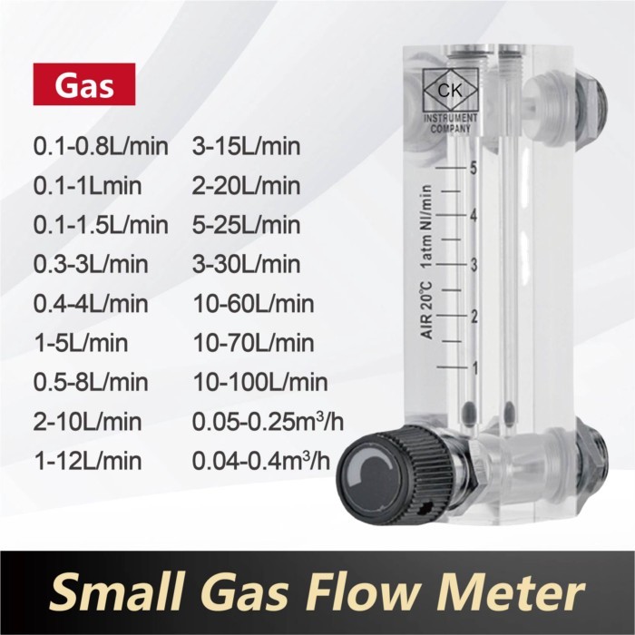 LZM-6T Acrylic Rotameter Air Flow Meter Small Gas Flow Measurement Panel Mount Adjustable Transpare