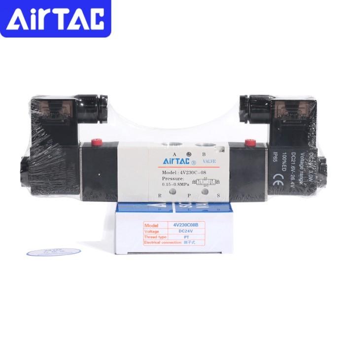 AirTAC 4V130C-06 4V230C-08 4V330C-10 4V430C-15 Solenoid Valve Air Valve 5 Port 3 Position Way Rever