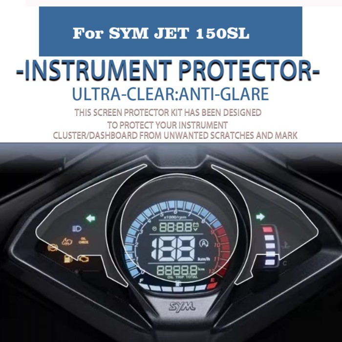 For SYM JET 150SL Motorcycle Accessories Cluster Scratch Protection Film Dashboard Screen Protector