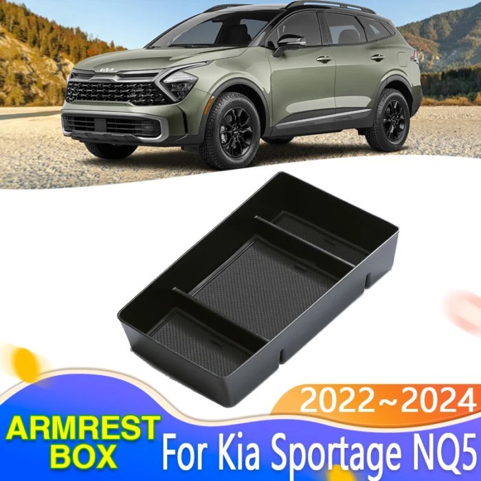 For Kia Sportage NQ5 5 2022 2023 2024 Armrest Storage Box Center Console Flocking Organizer Contain