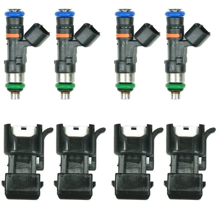 6Pcs Fuel Injectors with Four Accessories 52lb 550cc 2.7TT Turbo for Audi A4 TT VW Golf Jetta BOSCH