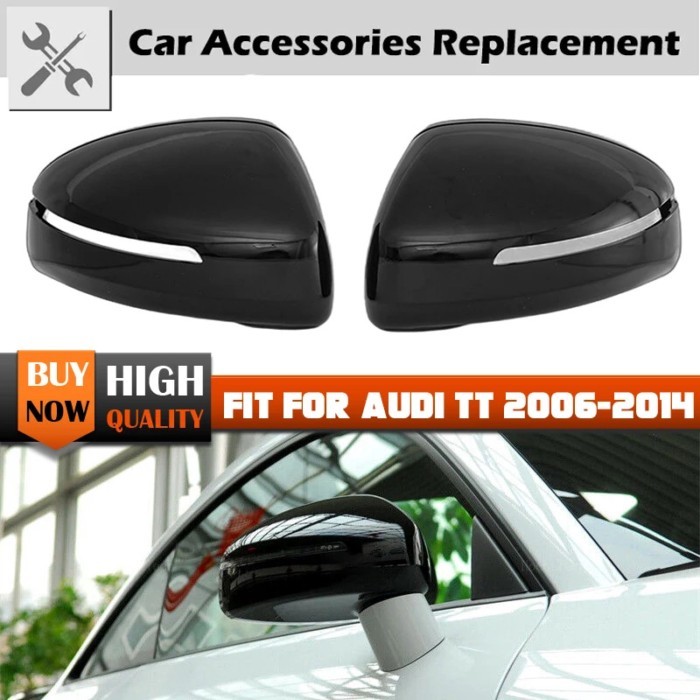 Gloss Black Exterior Rear View Cap Casing Replacement Mirror Cover Fit For Audi TT TTS TTRS MK2 (8J