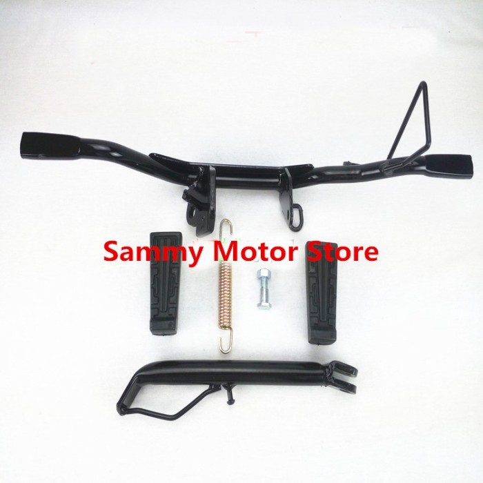 JYM125 YBZ YBR125 Motorcycle Front Footrests Footpegs Assembly Assy With Side Kickstand
