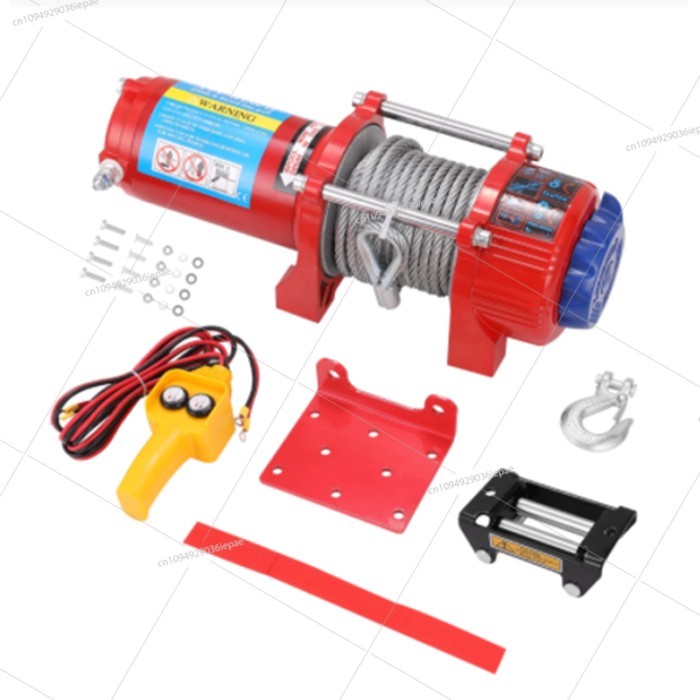 1/10 Simulation climbing car winch TRX4 SCX10 D90 electric metal winch with switch, electric toy