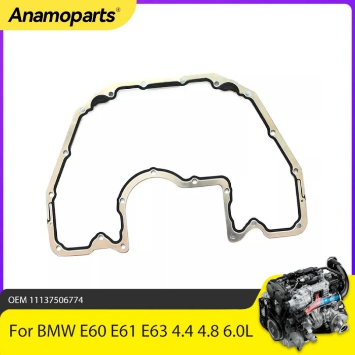 Engine Parts Oil Pan Gasket Fit 4.4 4.8 6.0L V8 V12 GAS For BMW E60 E61 E63 E65 550i 545i 645Ci 745