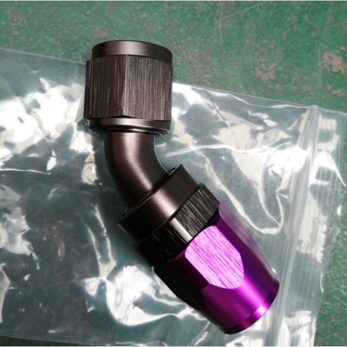 Black and purple an connection AN4 AN6 AN8 AN10 AN12  straight 45 90 180 degree swivel hose end fit