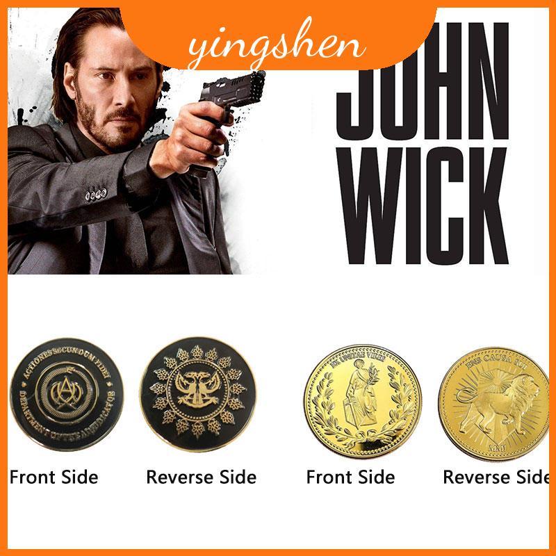 John Wick Collectors Gold Coin And Cross Set ต้องมีสําหรับพัดลม True Any!