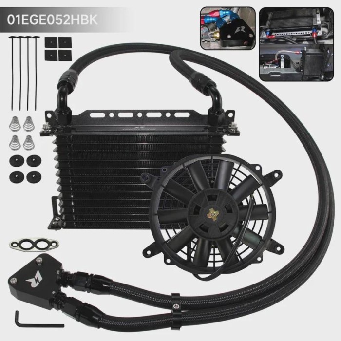 AN10 10/13/15Row Engine Oil Cooler Kit For LS1 LS2 LS3 LSX VE +7" Electric Fan Kit  LSX VE HSV VZ 1