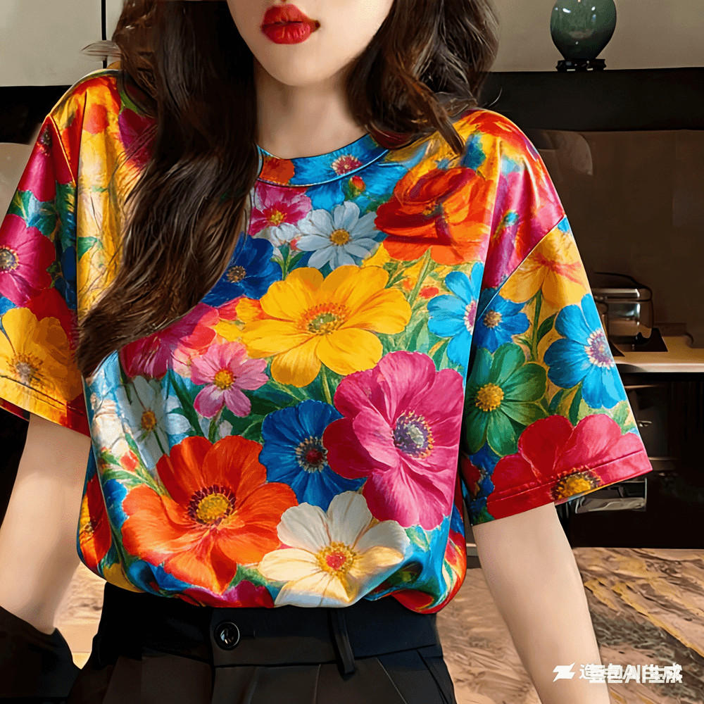 เสื้อยืดผู้หญิง ไม่จํากัดเพศ สําหรับผู้หญิงเสื้อผ้าดอกไม้สบายๆเสื้อยืดสงกรานต์ท็อปส์พิมพ์เสื้อยืดแขนสั้นสบายๆทีเสื้อ2569ถนนสวมใส่02 ราคา ถูกที่สุด ดีลบีเคเค แกลเลอรีภาพที่ 3