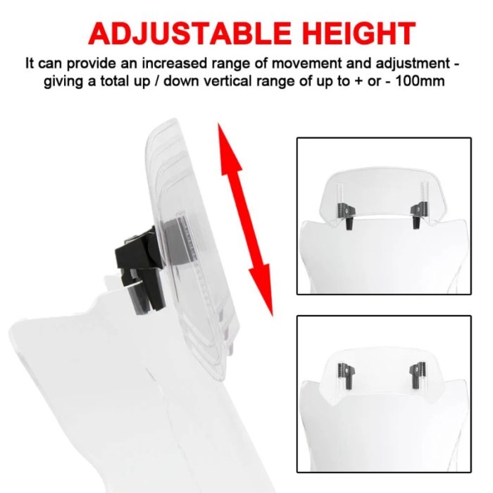 Universal Windscreen Clamp-On Variable Windshield Spoiler Extension For Ducati 888 849 851 749 898