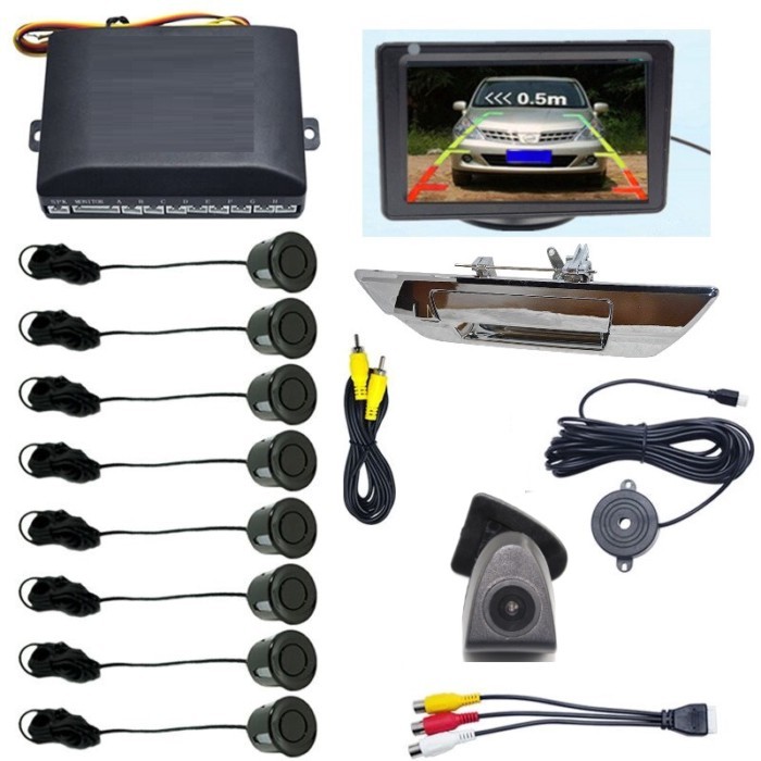 3.5" LCD car front Rear Parking Sensor 8 Sensor Reversing Radar Detector For Toyota Hilux revo Park