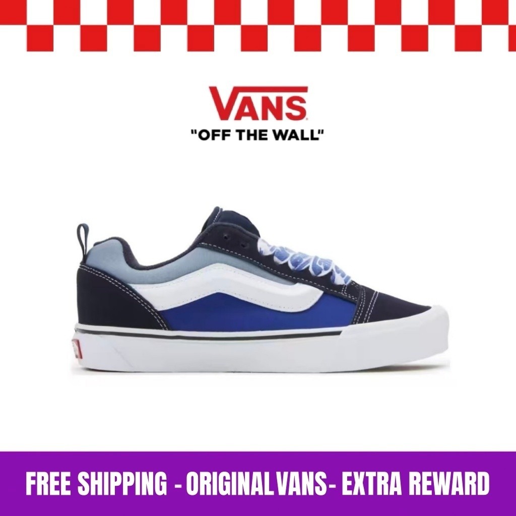 รองเท้าบอร์ด Vans สำหรับทุกเพศ สีฟ้าและขาว
