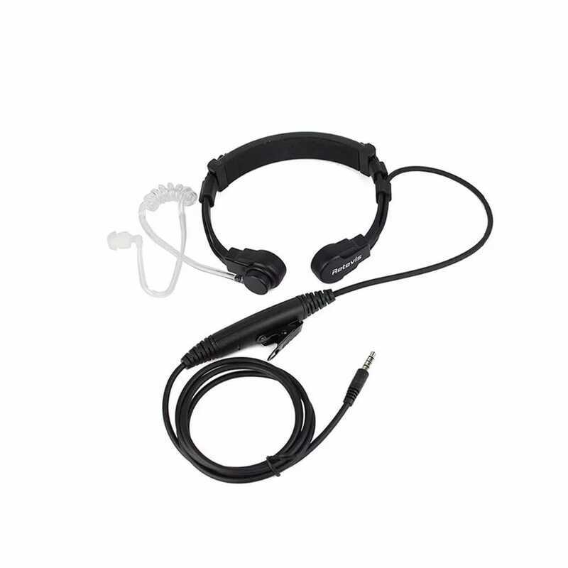 ▥ Retevis R-151 1Pin 3.5Mm PTT Throat Mic Flexible Earpiece Covert Air Tube Headset Headphone F