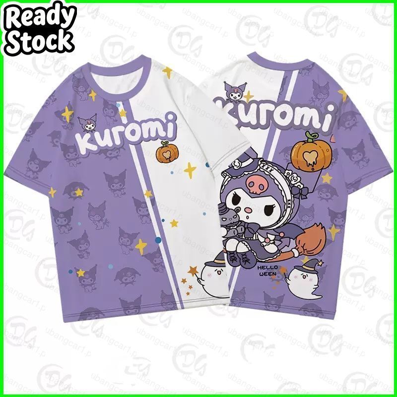 เสื้อยืด.Cosplay.Kuromi.Sanrio.สำหรับเด็ก.แขนสั้น.แบบ.3D.ฤดูร้อน