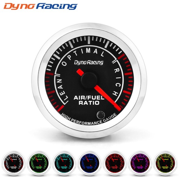 Dynoracing 2'' 52mm Car Air Fuel Ratio Gauge 7 Colors Pointer Narrowband Air Fuel Ratio AFR Meter W