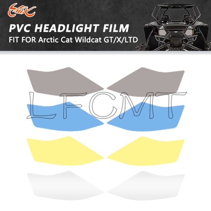 Transparent Headlight Decals UTV Head Lamp Tint Film Decor Sticker Fit for Arctic Cat Wildcat 4 4X