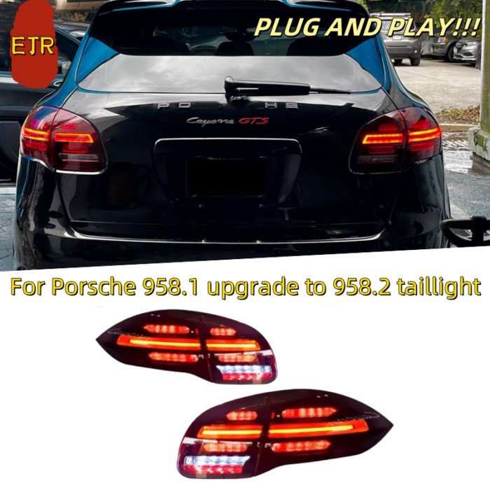 Taillights For Porsche Cayenne 2011-2014 958.1 LED Tail Light Upgrade to 958.2 New Car Tail Lamp Pl