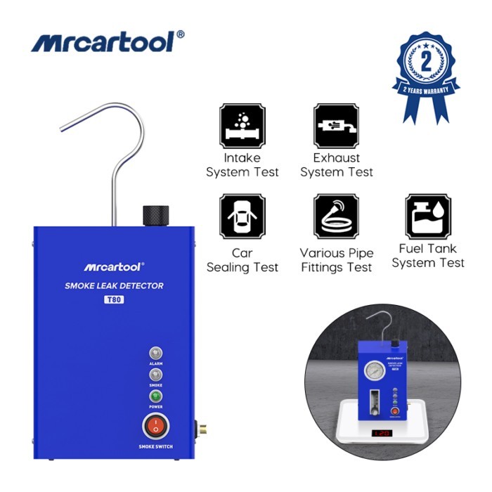 MRCARTOOL T80 Car Smoke Leak Detector with Pump EVAP Pipe Leak Locator Smoke Generator Diagnostic T