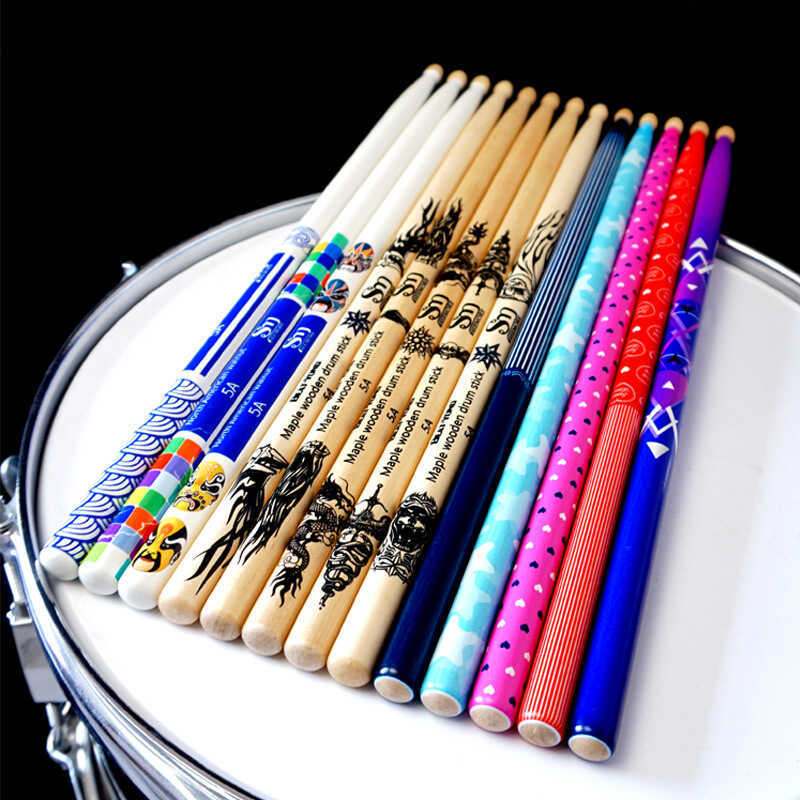 Rack Drum Stick Maple 5A Snare Drum Stick Drum Stick เด็กฝึกไม้กลอง Stick Jazz Drum ผู้ใหญ่ Drum Sti