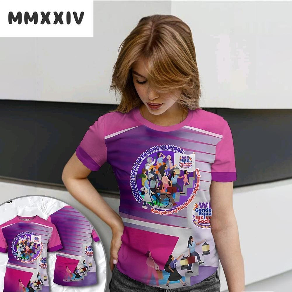 เสื้อยืดผู้หญิง 2026 International Womens Day Top Large Round Neck Design Fully Sublimative T-shirt 