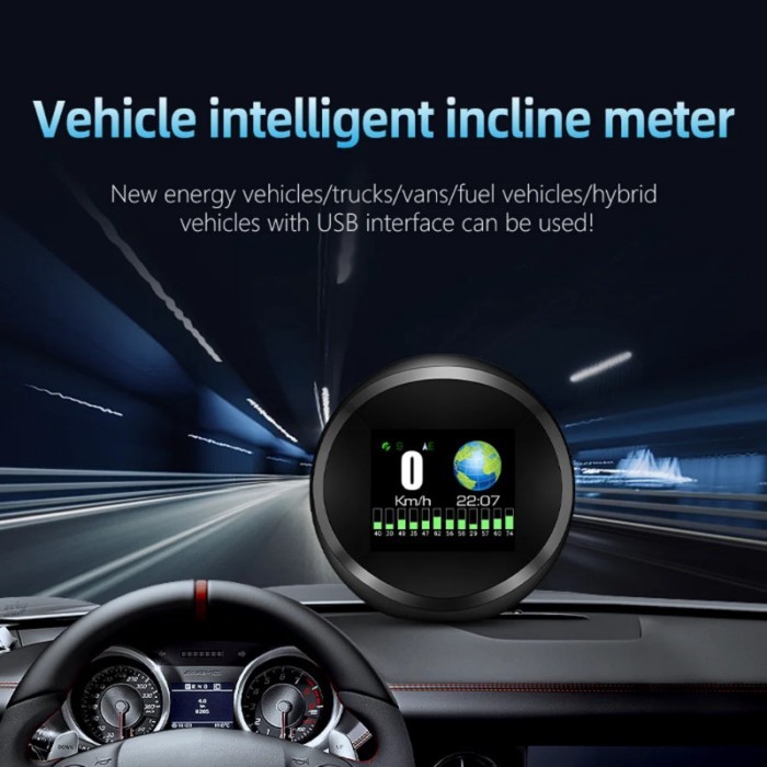 GPS HUD GP11 Car Slope Meter 4x4 HUD Smart Inclinometer Car Digital Speed Tilt Pitch Angle inclinom