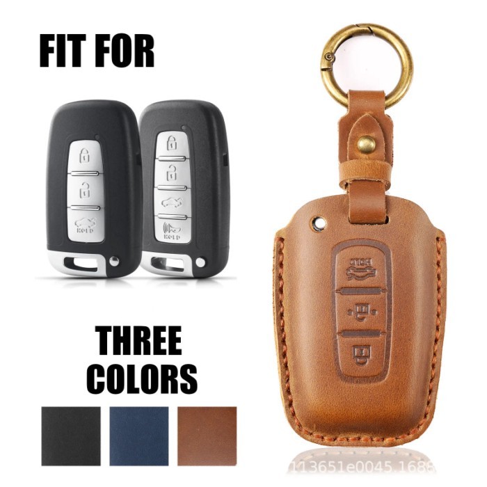 Leather Car Key Cover Case for Hyundai IX35 Sonata 8 for Kia Forte Rio 3 K2 K3 K5 Sportage Holder F