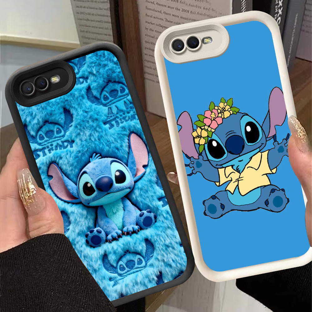 G-69 Stitch Casing สําหรับ OPPO A1K A39 A3S A83 A12E A37 สีดําและสีขาว