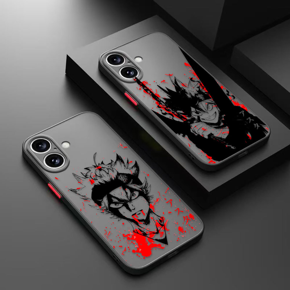 อะนิเมะสีดํา Clover Asta Matte เคสโทรศัพท์สําหรับ VIVO V20 V21 V23 V25 V29 V50 V60 Y15S Y04 Y03 Y17 