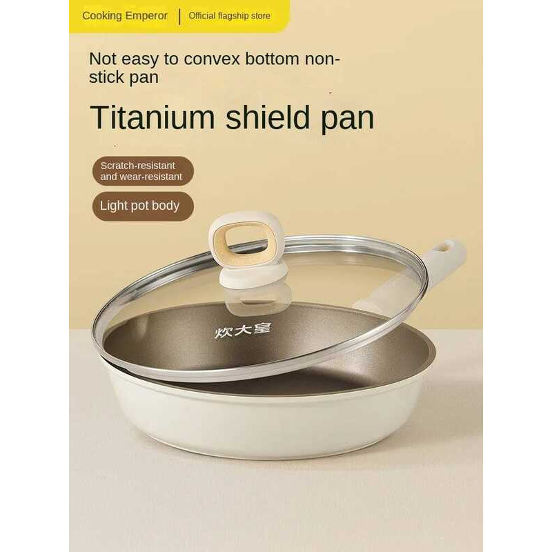 C COOKER KING Pan Non-Stick Frying Pan Household Titanium Wok Pan Egg Pan Steak Induction Cooker Ga