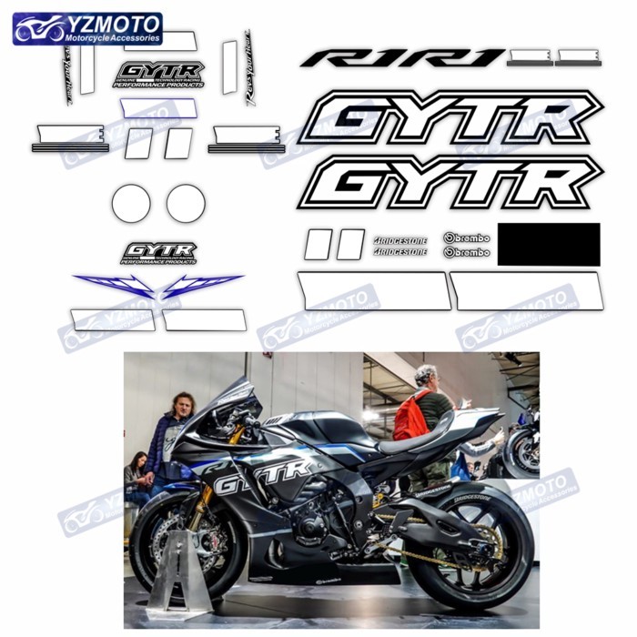 For YAMAHA YZF R1 R3 R6 R7 GYTR Motorcycle Fairing Decoration Sticker Full Car Waterproof Reflectiv