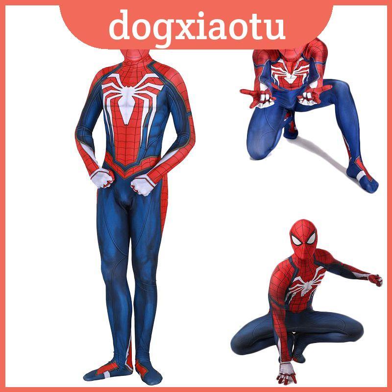 Ps4 คอสเพลย์ Spider-Man Zentai Costume with Hood ปริ้นต์ 3D สำหรับทั้งเด็กและผู้ใหญ่