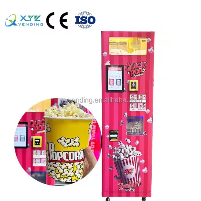 Commercial Snack Food Popcorn Vending Machine Smart Touch Screen Automatic Popcorn Vending Machine