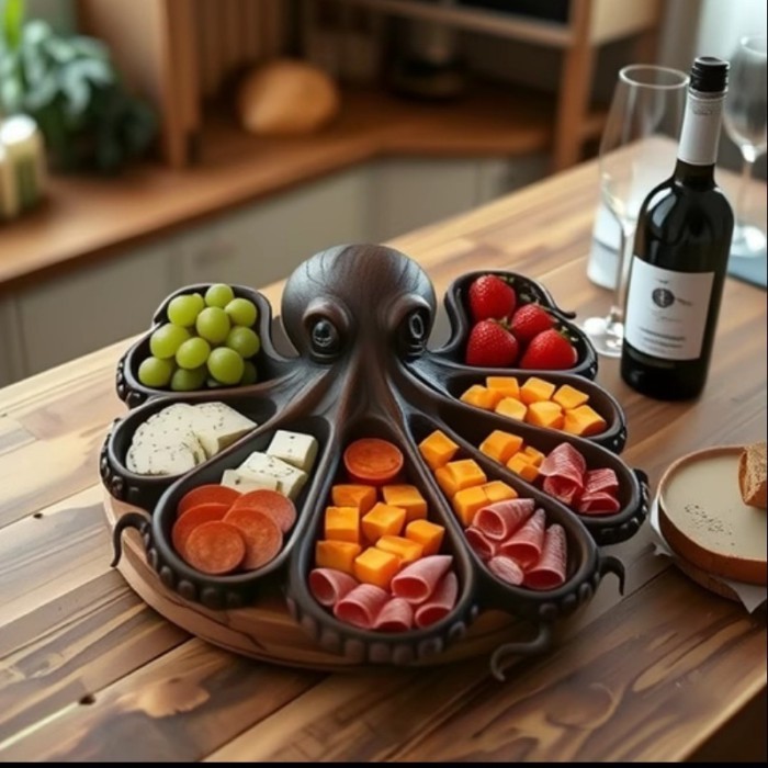 Octopus Cooked Food Plater Fruit Platter