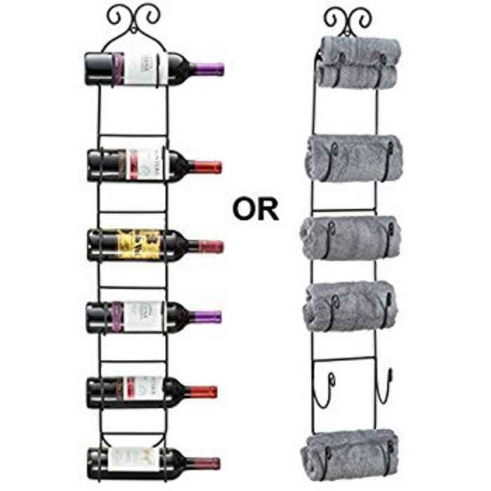 Tiebohui Iron Creative Simple Towel Rack Wine Rack Storage Rack ชั้นวางห้องน้ําติดผนังชั้นวางไวน์