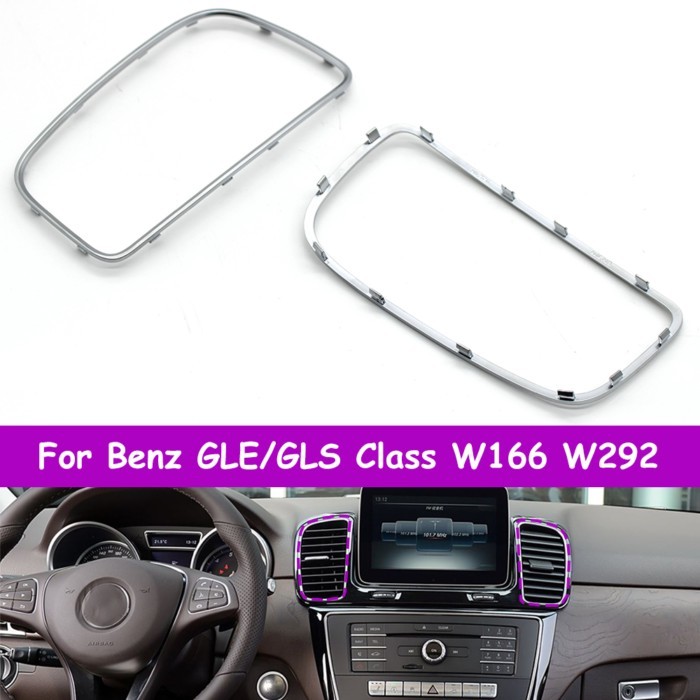 W166 W292 Car Dashboard Central Conditioner Air Vent Grille Chrome Plating Frame Trim For Mercedes