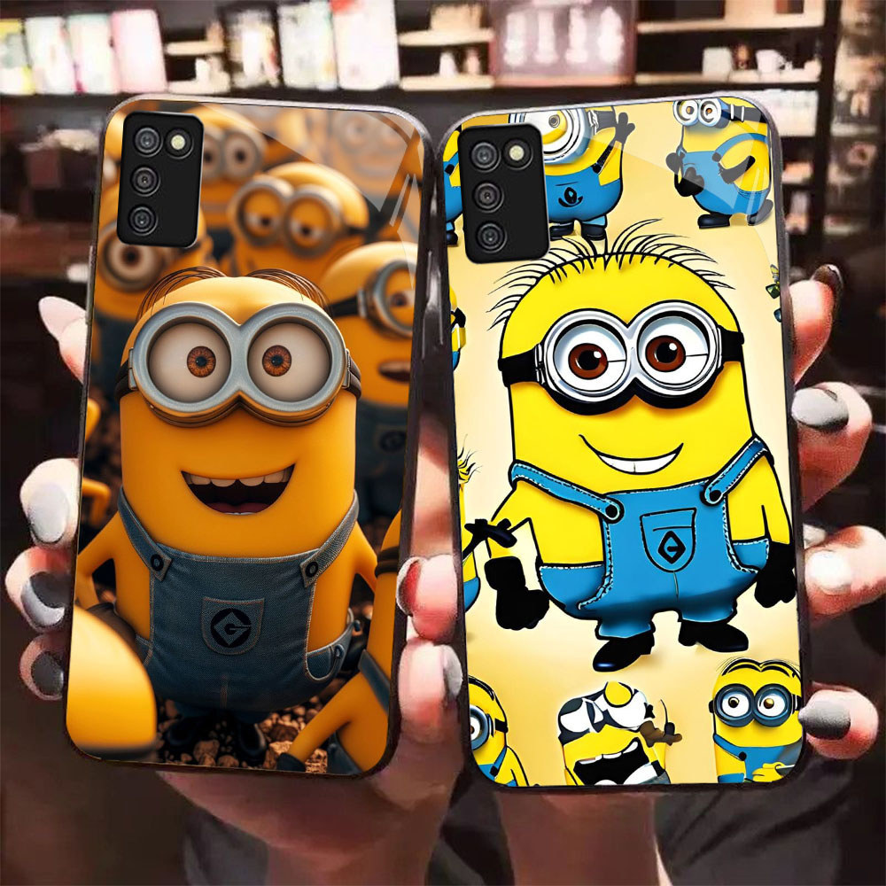 HW-6 Charming Minions Glass Casing สําหรับ Samsung A51 A03S 166mm 164mm M02S A02S A71