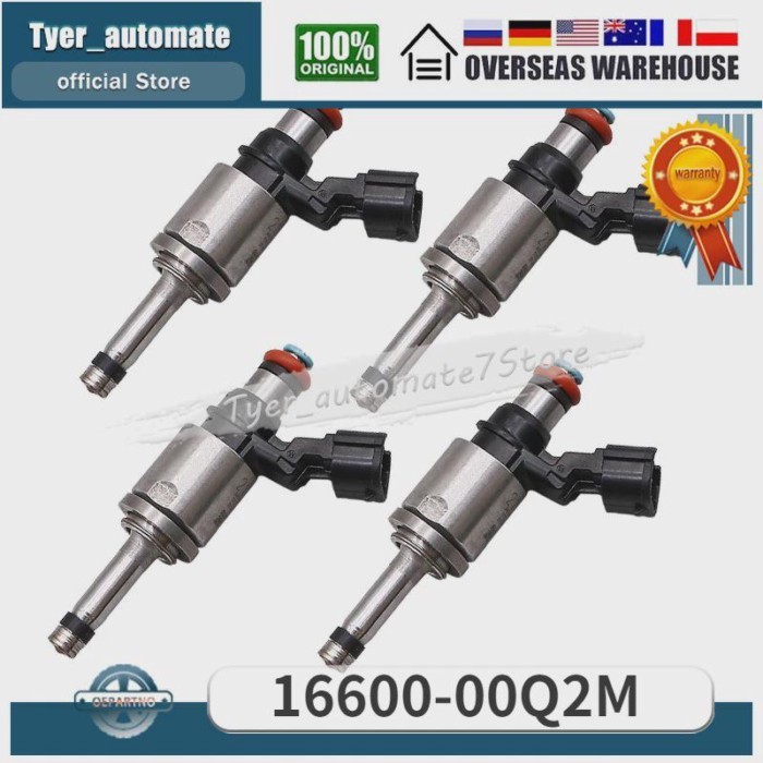 For 2016-2019 NISSAN QASHQAI J11 1.2 PETROL AUTO 16600-00Q2M 4X Fuel Injectors