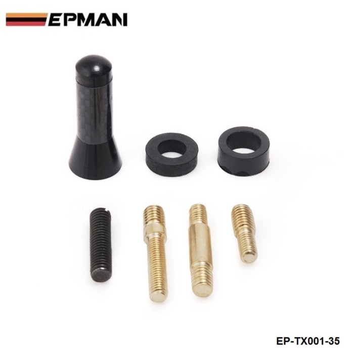 EPMAN Universal 1.38" Fiber Carbon Short Antenna Radio Car Aerial Antenna Black L:3.5cm EP-TX001-35
